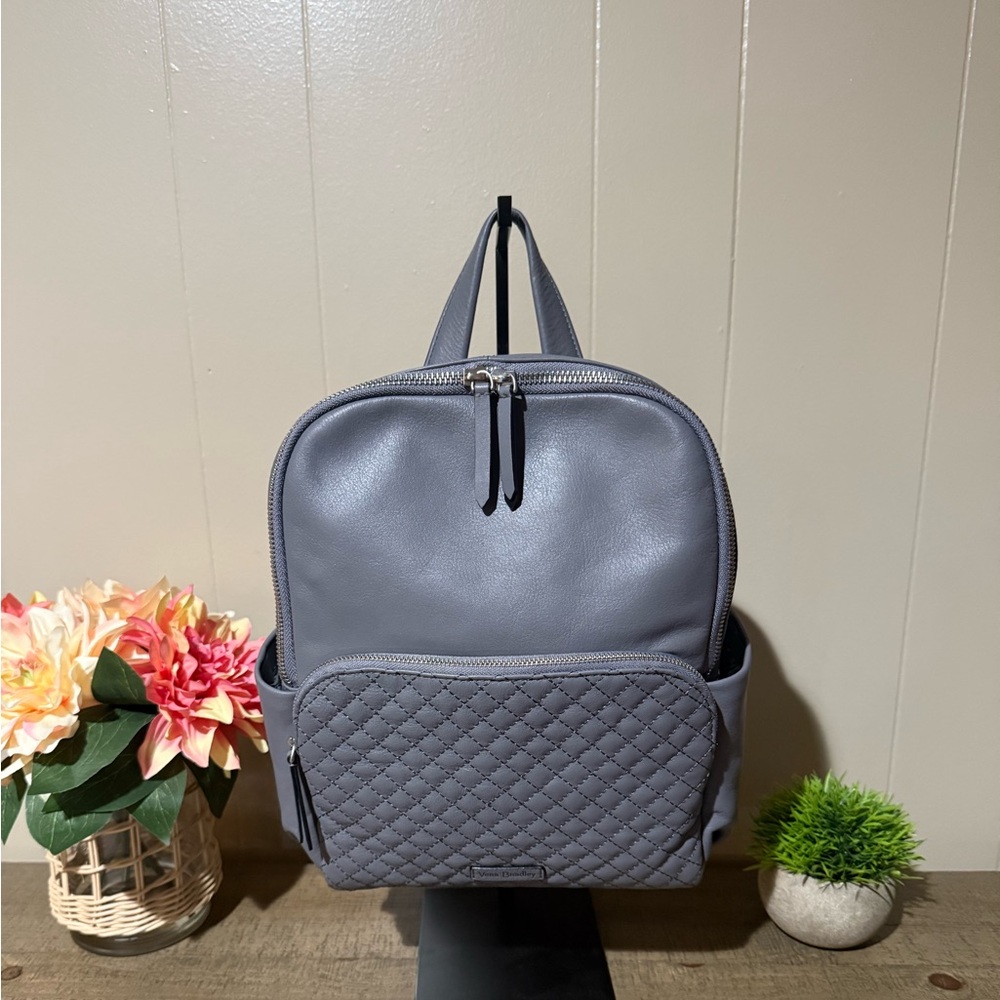Classic Quilted Front Backpack - Gray